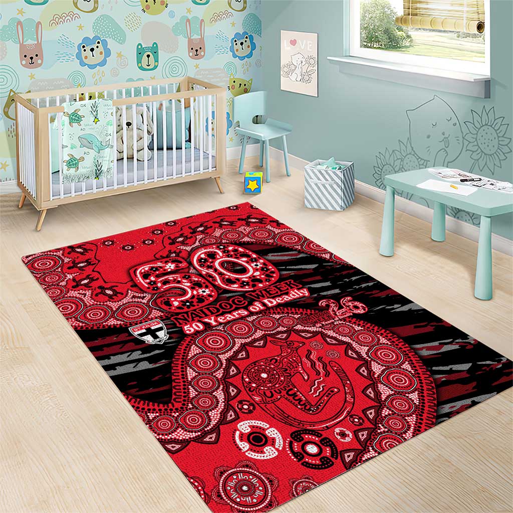St Kilda Saints NAIDOC Week 2026 Area Rug Australian Aboriginal Dot Art Dreamtime Pattern Style