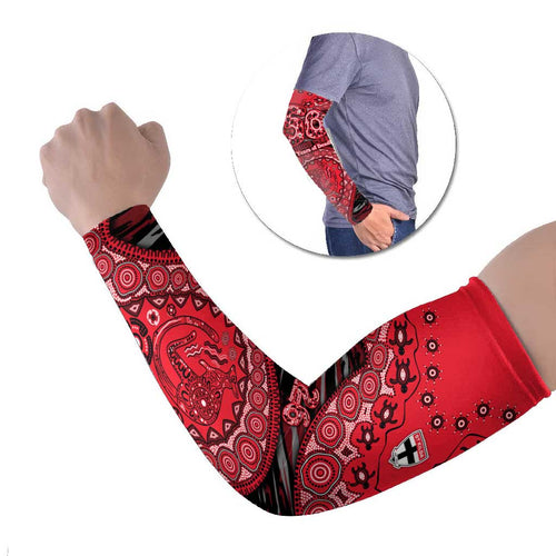 St Kilda Saints NAIDOC Week 2026 Arm Sleeves Australian Aboriginal Dot Art Dreamtime Pattern Style