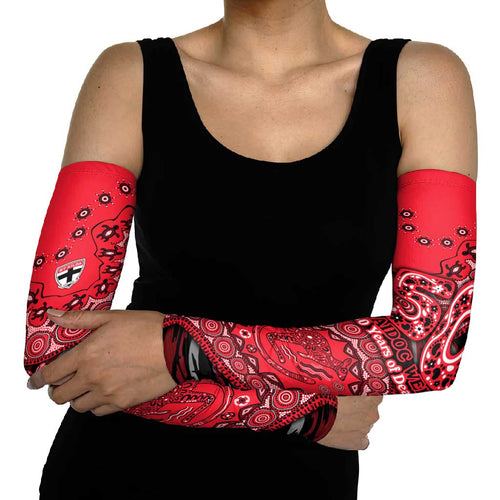 St Kilda Saints NAIDOC Week 2026 Arm Sleeves Australian Aboriginal Dot Art Dreamtime Pattern Style