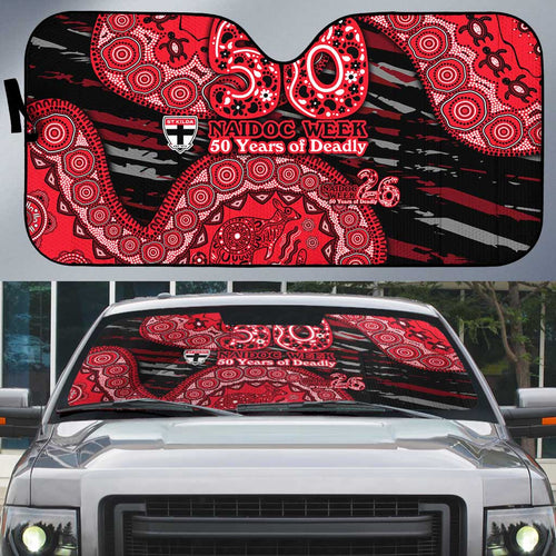 St Kilda Saints NAIDOC Week 2026 Auto Sun Shade Australian Aboriginal Dot Art Dreamtime Pattern Style
