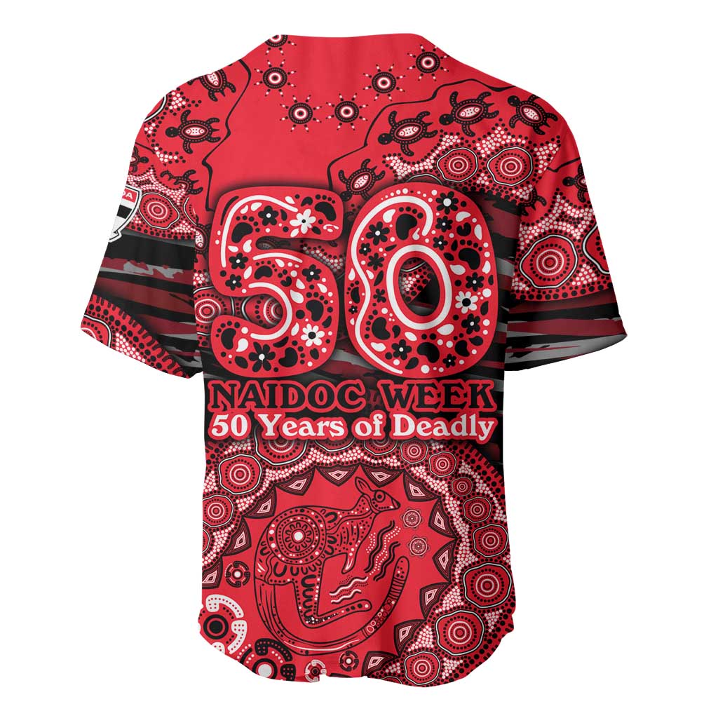 St Kilda Saints NAIDOC Week 2026 Baseball Jersey Australian Aboriginal Dot Art Dreamtime Pattern Style