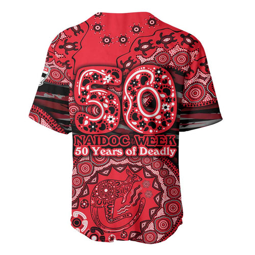 St Kilda Saints NAIDOC Week 2026 Baseball Jersey Australian Aboriginal Dot Art Dreamtime Pattern Style