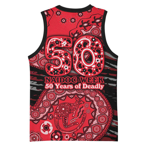 St Kilda Saints NAIDOC Week 2026 Basketball Jersey Australian Aboriginal Dot Art Dreamtime Pattern Style