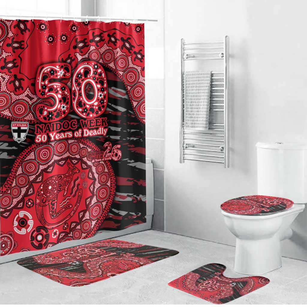 St Kilda Saints NAIDOC Week 2026 Bathroom Set Australian Aboriginal Dot Art Dreamtime Pattern Style