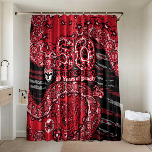 St Kilda Saints NAIDOC Week 2026 Bathroom Set Australian Aboriginal Dot Art Dreamtime Pattern Style