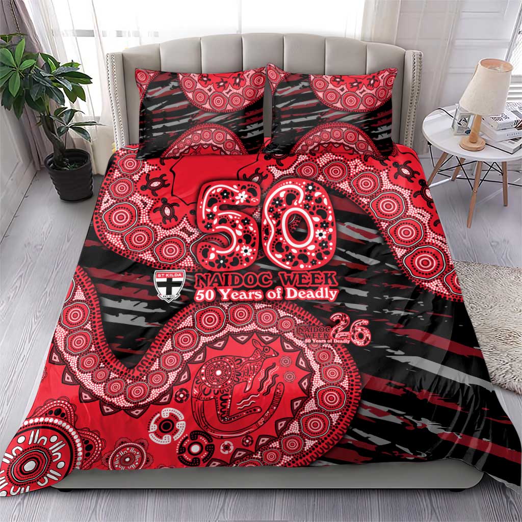 St Kilda Saints NAIDOC Week 2026 Bedding Set Australian Aboriginal Dot Art Dreamtime Pattern Style
