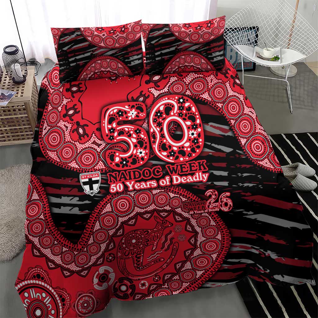 St Kilda Saints NAIDOC Week 2026 Bedding Set Australian Aboriginal Dot Art Dreamtime Pattern Style
