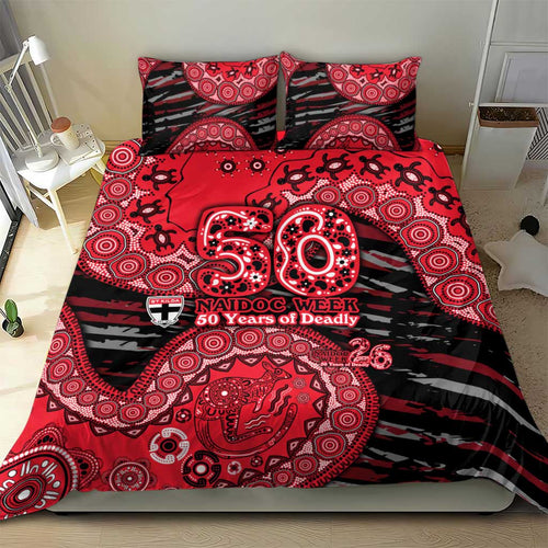 St Kilda Saints NAIDOC Week 2026 Bedding Set Australian Aboriginal Dot Art Dreamtime Pattern Style