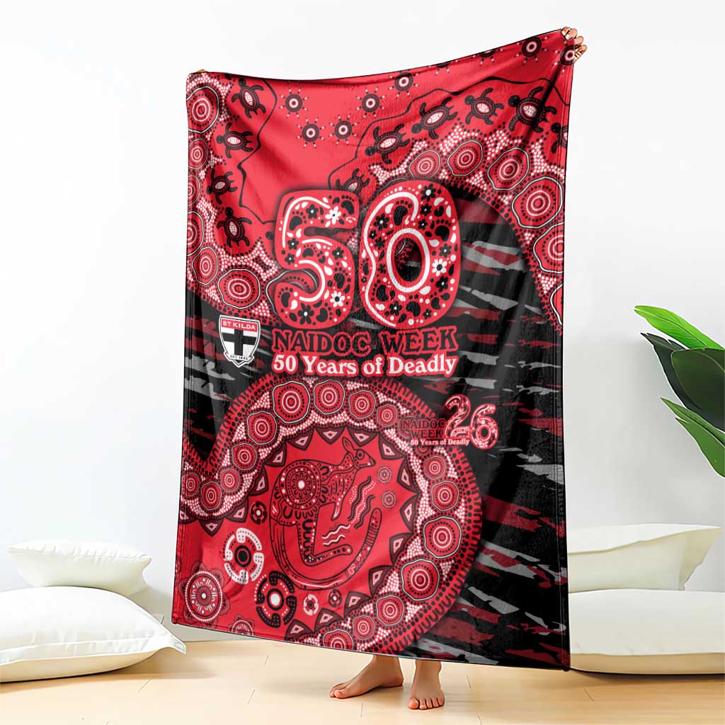 St Kilda Saints NAIDOC Week 2026 Blanket Australian Aboriginal Dot Art Dreamtime Pattern Style
