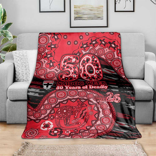 St Kilda Saints NAIDOC Week 2026 Blanket Australian Aboriginal Dot Art Dreamtime Pattern Style