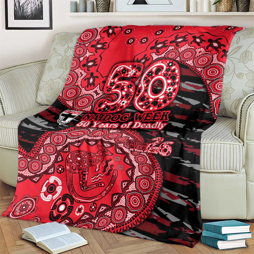 St Kilda Saints NAIDOC Week 2026 Blanket Australian Aboriginal Dot Art Dreamtime Pattern Style