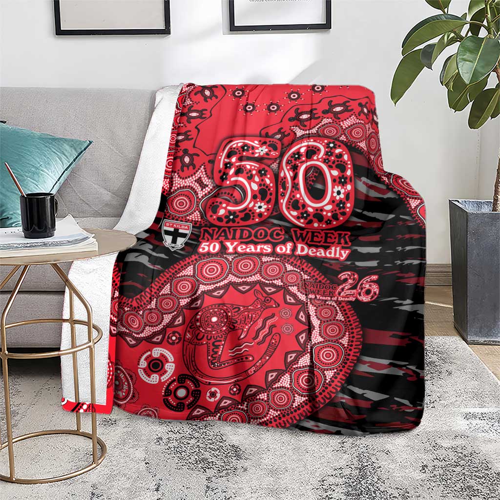 St Kilda Saints NAIDOC Week 2026 Blanket Australian Aboriginal Dot Art Dreamtime Pattern Style