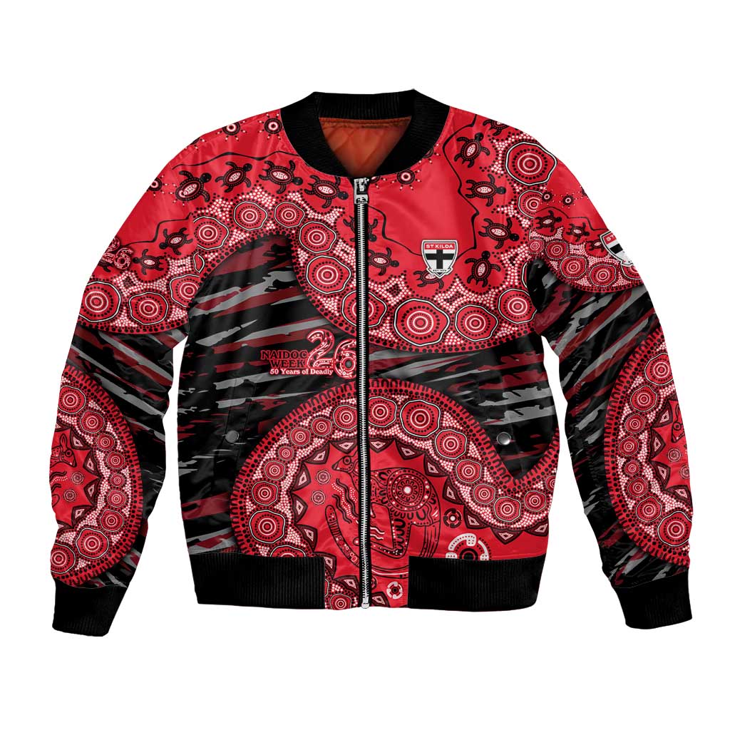 St Kilda Saints NAIDOC Week 2026 Bomber Jacket Australian Aboriginal Dot Art Dreamtime Pattern Style