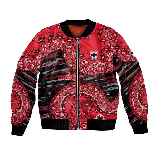St Kilda Saints NAIDOC Week 2026 Bomber Jacket Australian Aboriginal Dot Art Dreamtime Pattern Style