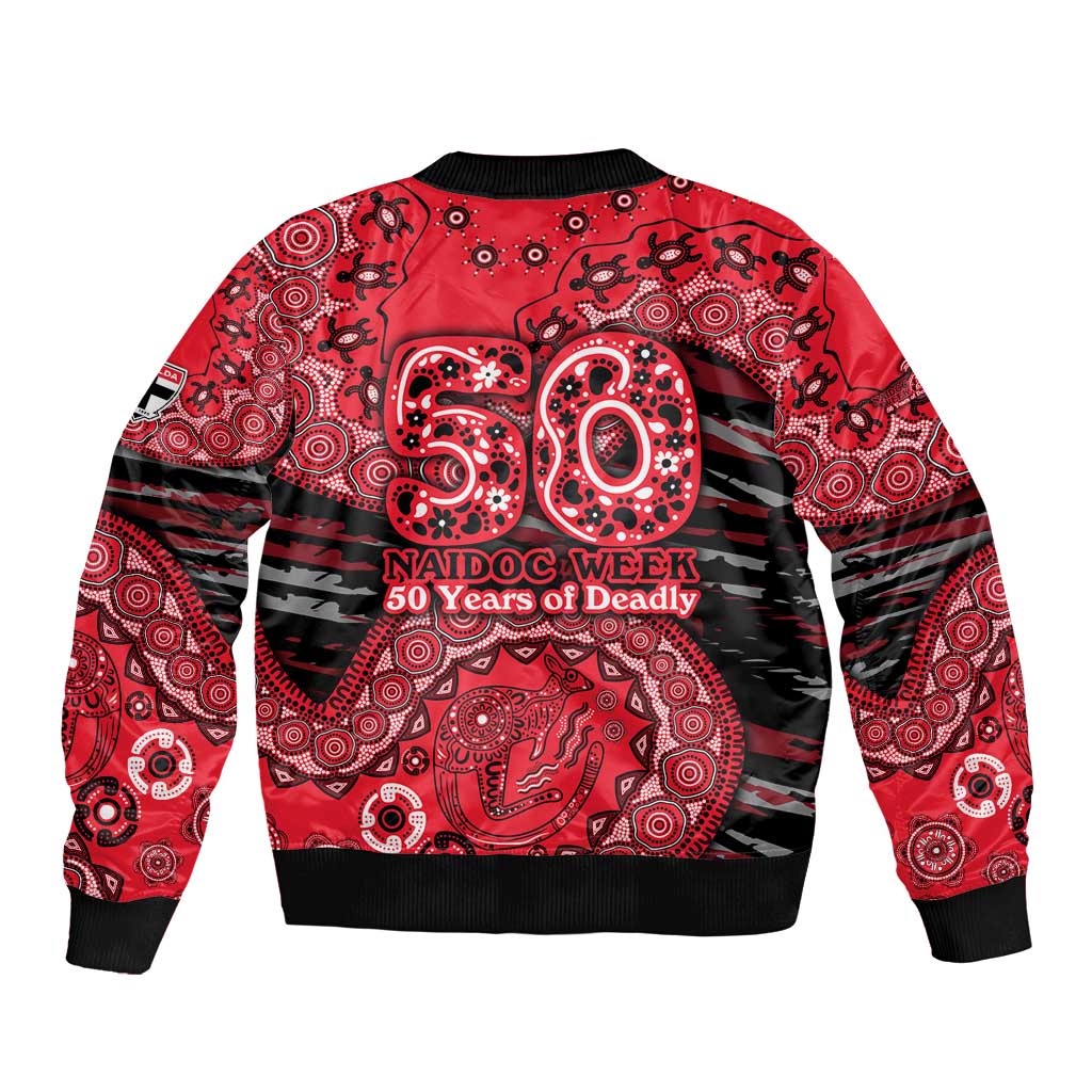St Kilda Saints NAIDOC Week 2026 Bomber Jacket Australian Aboriginal Dot Art Dreamtime Pattern Style