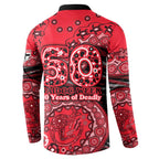 St Kilda Saints NAIDOC Week 2026 Button Sweatshirt Australian Aboriginal Dot Art Dreamtime Pattern Style