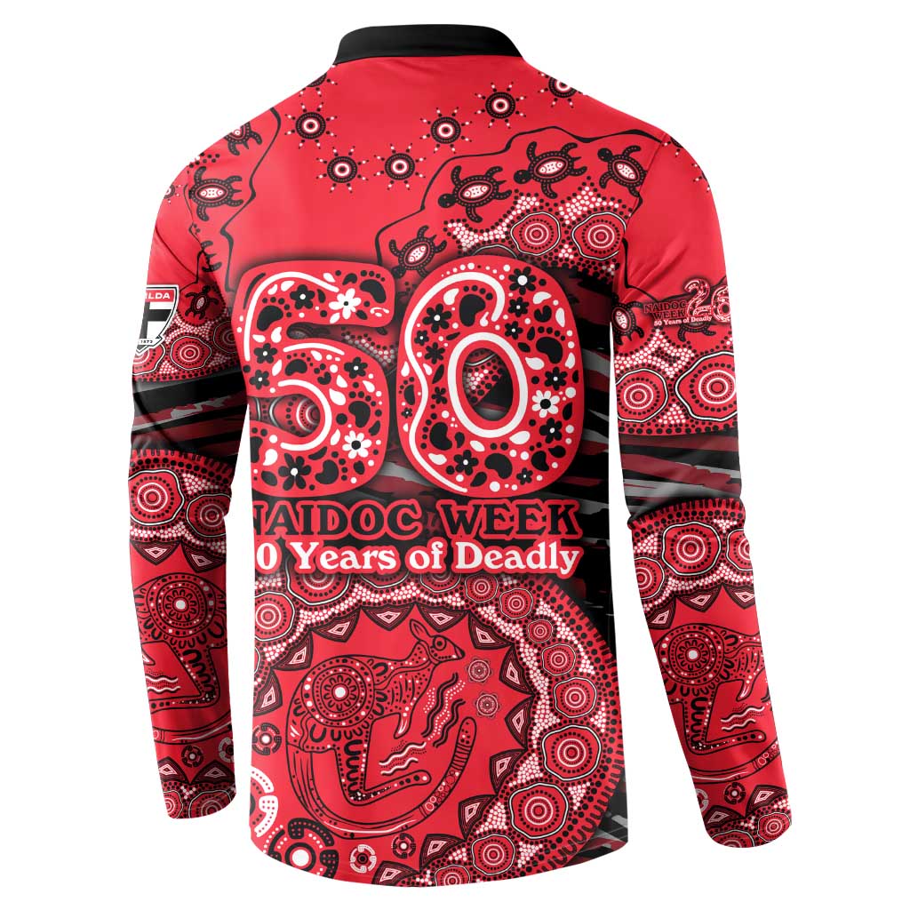 St Kilda Saints NAIDOC Week 2026 Button Sweatshirt Australian Aboriginal Dot Art Dreamtime Pattern Style