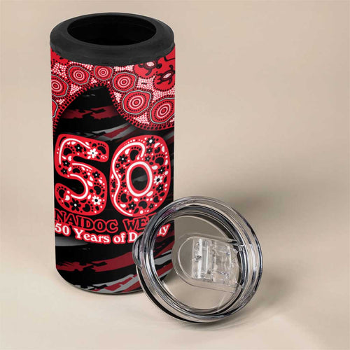St Kilda Saints NAIDOC Week 2026 4 in 1 Can Cooler Tumbler Australian Aboriginal Dot Art Dreamtime Pattern Style