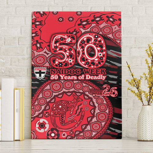 St Kilda Saints NAIDOC Week 2026 Canvas Wall Art Australian Aboriginal Dot Art Dreamtime Pattern Style