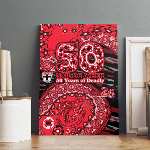 St Kilda Saints NAIDOC Week 2026 Canvas Wall Art Australian Aboriginal Dot Art Dreamtime Pattern Style