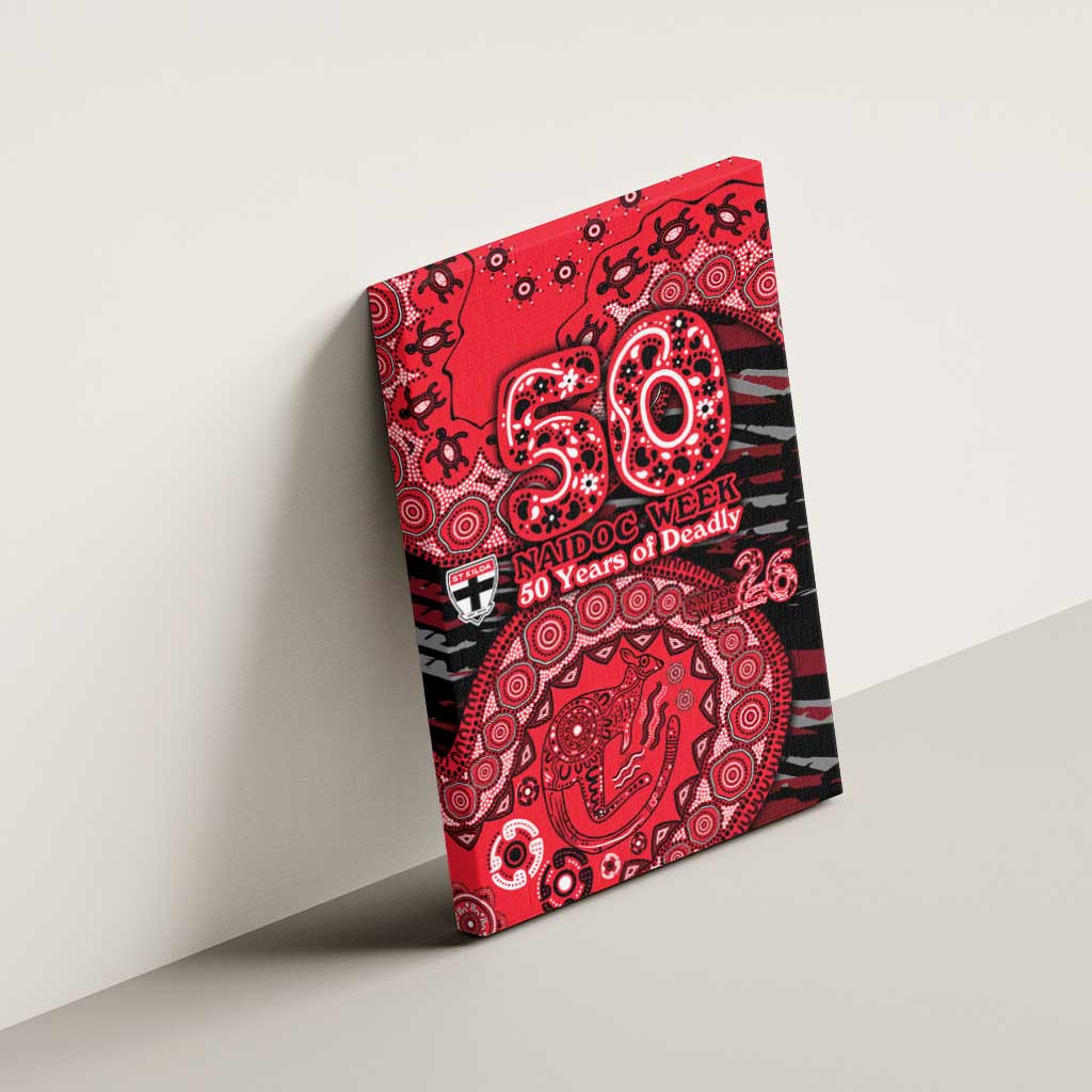 St Kilda Saints NAIDOC Week 2026 Canvas Wall Art Australian Aboriginal Dot Art Dreamtime Pattern Style