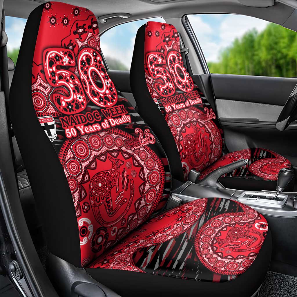 St Kilda Saints NAIDOC Week 2026 Car Seat Cover Australian Aboriginal Dot Art Dreamtime Pattern Style