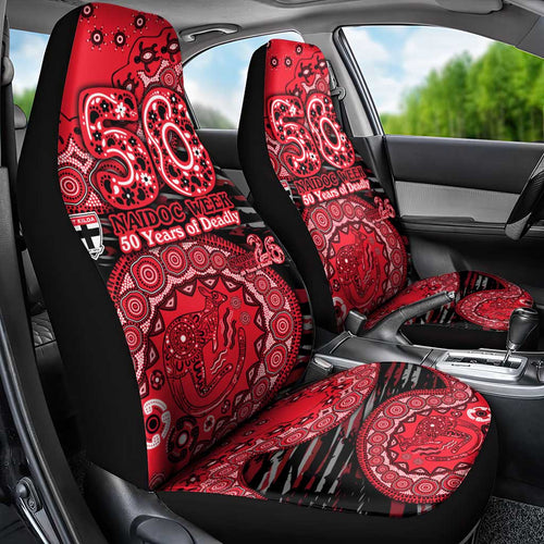 St Kilda Saints NAIDOC Week 2026 Car Seat Cover Australian Aboriginal Dot Art Dreamtime Pattern Style
