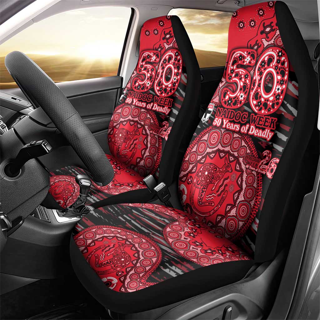 St Kilda Saints NAIDOC Week 2026 Car Seat Cover Australian Aboriginal Dot Art Dreamtime Pattern Style