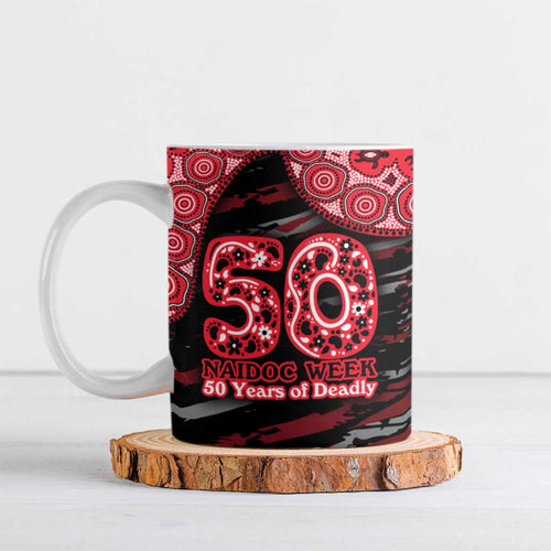 St Kilda Saints NAIDOC Week 2026 Ceramic Mug Australian Aboriginal Dot Art Dreamtime Pattern Style