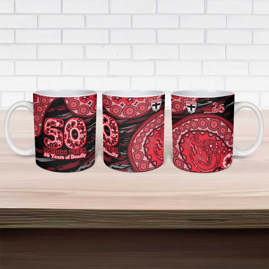 St Kilda Saints NAIDOC Week 2026 Ceramic Mug Australian Aboriginal Dot Art Dreamtime Pattern Style