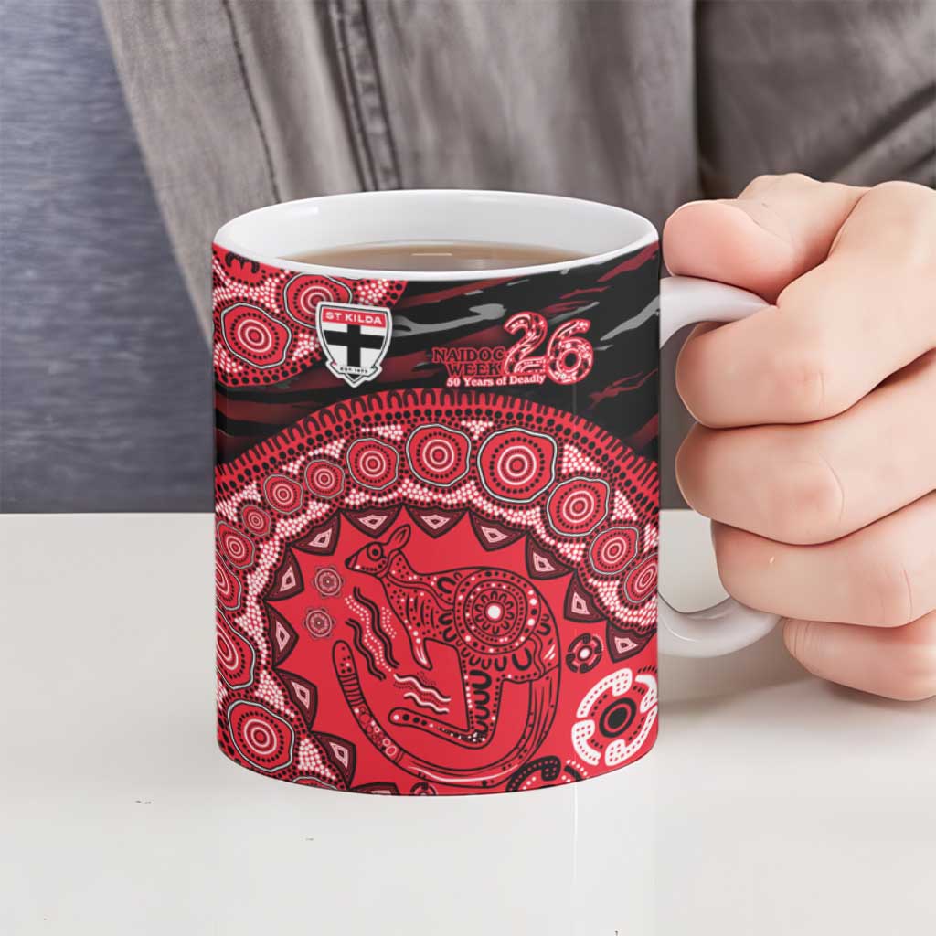 St Kilda Saints NAIDOC Week 2026 Ceramic Mug Australian Aboriginal Dot Art Dreamtime Pattern Style