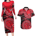 St Kilda Saints NAIDOC Week 2026 Couples Matching Long Sleeve Bodycon Dress and Hawaiian Shirt Australian Aboriginal Dot Art Dreamtime Pattern Style