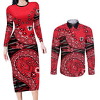 St Kilda Saints NAIDOC Week 2026 Couples Matching Long Sleeve Bodycon Dress and Long Sleeve Button Shirt Australian Aboriginal Dot Art Dreamtime Pattern Style
