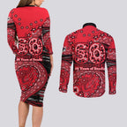 St Kilda Saints NAIDOC Week 2026 Couples Matching Long Sleeve Bodycon Dress and Long Sleeve Button Shirt Australian Aboriginal Dot Art Dreamtime Pattern Style