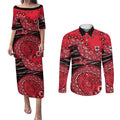 St Kilda Saints NAIDOC Week 2026 Couples Matching Puletasi and Long Sleeve Button Shirt Australian Aboriginal Dot Art Dreamtime Pattern Style