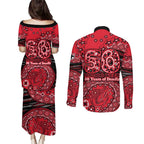 St Kilda Saints NAIDOC Week 2026 Couples Matching Puletasi and Long Sleeve Button Shirt Australian Aboriginal Dot Art Dreamtime Pattern Style