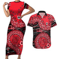 St Kilda Saints NAIDOC Week 2026 Couples Matching Short Sleeve Bodycon Dress and Hawaiian Shirt Australian Aboriginal Dot Art Dreamtime Pattern Style