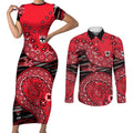 St Kilda Saints NAIDOC Week 2026 Couples Matching Short Sleeve Bodycon Dress and Long Sleeve Button Shirt Australian Aboriginal Dot Art Dreamtime Pattern Style
