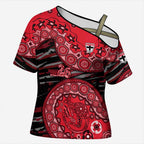 St Kilda Saints NAIDOC Week 2026 Cross Shoulder Shirt Australian Aboriginal Dot Art Dreamtime Pattern Style