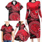 St Kilda Saints NAIDOC Week 2026 Family Matching Long Sleeve Bodycon Dress and Hawaiian Shirt Australian Aboriginal Dot Art Dreamtime Pattern Style