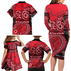 St Kilda Saints NAIDOC Week 2026 Family Matching Long Sleeve Bodycon Dress and Hawaiian Shirt Australian Aboriginal Dot Art Dreamtime Pattern Style