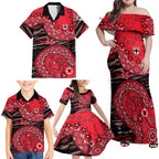 St Kilda Saints NAIDOC Week 2026 Family Matching Off Shoulder Maxi Dress and Hawaiian Shirt Australian Aboriginal Dot Art Dreamtime Pattern Style