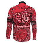 St Kilda Saints NAIDOC Week 2026 Family Matching Off Shoulder Maxi Dress and Hawaiian Shirt Australian Aboriginal Dot Art Dreamtime Pattern Style