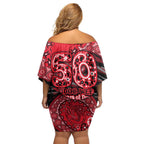 St Kilda Saints NAIDOC Week 2026 Family Matching Off Shoulder Short Dress and Hawaiian Shirt Australian Aboriginal Dot Art Dreamtime Pattern Style