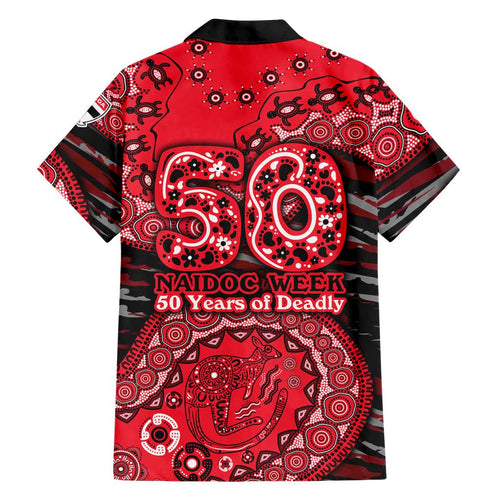 St Kilda Saints NAIDOC Week 2026 Family Matching Puletasi and Hawaiian Shirt Australian Aboriginal Dot Art Dreamtime Pattern Style