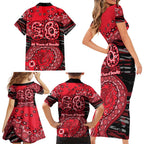St Kilda Saints NAIDOC Week 2026 Family Matching Short Sleeve Bodycon Dress and Hawaiian Shirt Australian Aboriginal Dot Art Dreamtime Pattern Style