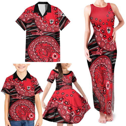 St Kilda Saints NAIDOC Week 2026 Family Matching Tank Maxi Dress and Hawaiian Shirt Australian Aboriginal Dot Art Dreamtime Pattern Style