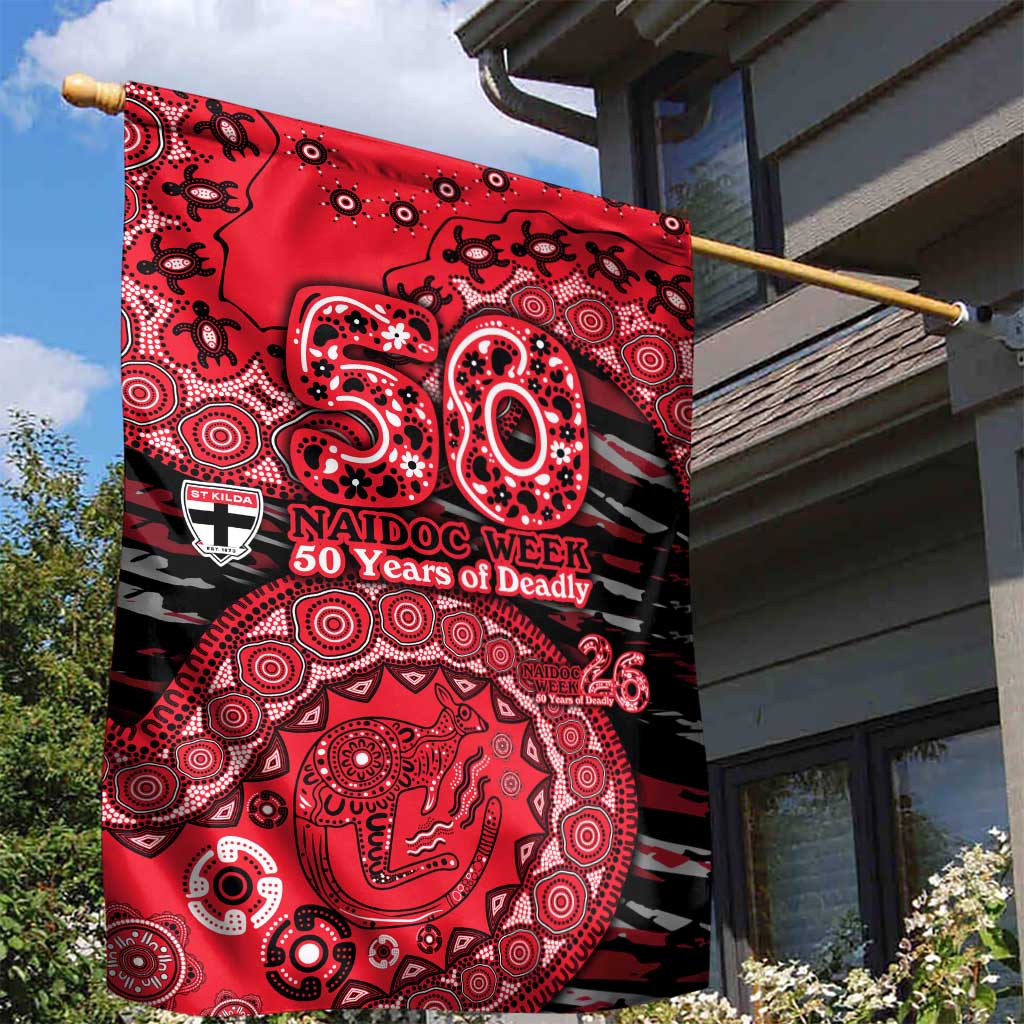 St Kilda Saints NAIDOC Week 2026 Garden Flag Australian Aboriginal Dot Art Dreamtime Pattern Style