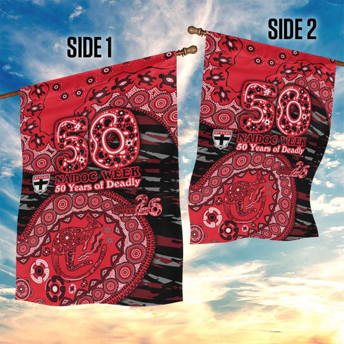St Kilda Saints NAIDOC Week 2026 Garden Flag Australian Aboriginal Dot Art Dreamtime Pattern Style