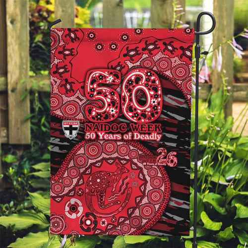 St Kilda Saints NAIDOC Week 2026 Garden Flag Australian Aboriginal Dot Art Dreamtime Pattern Style